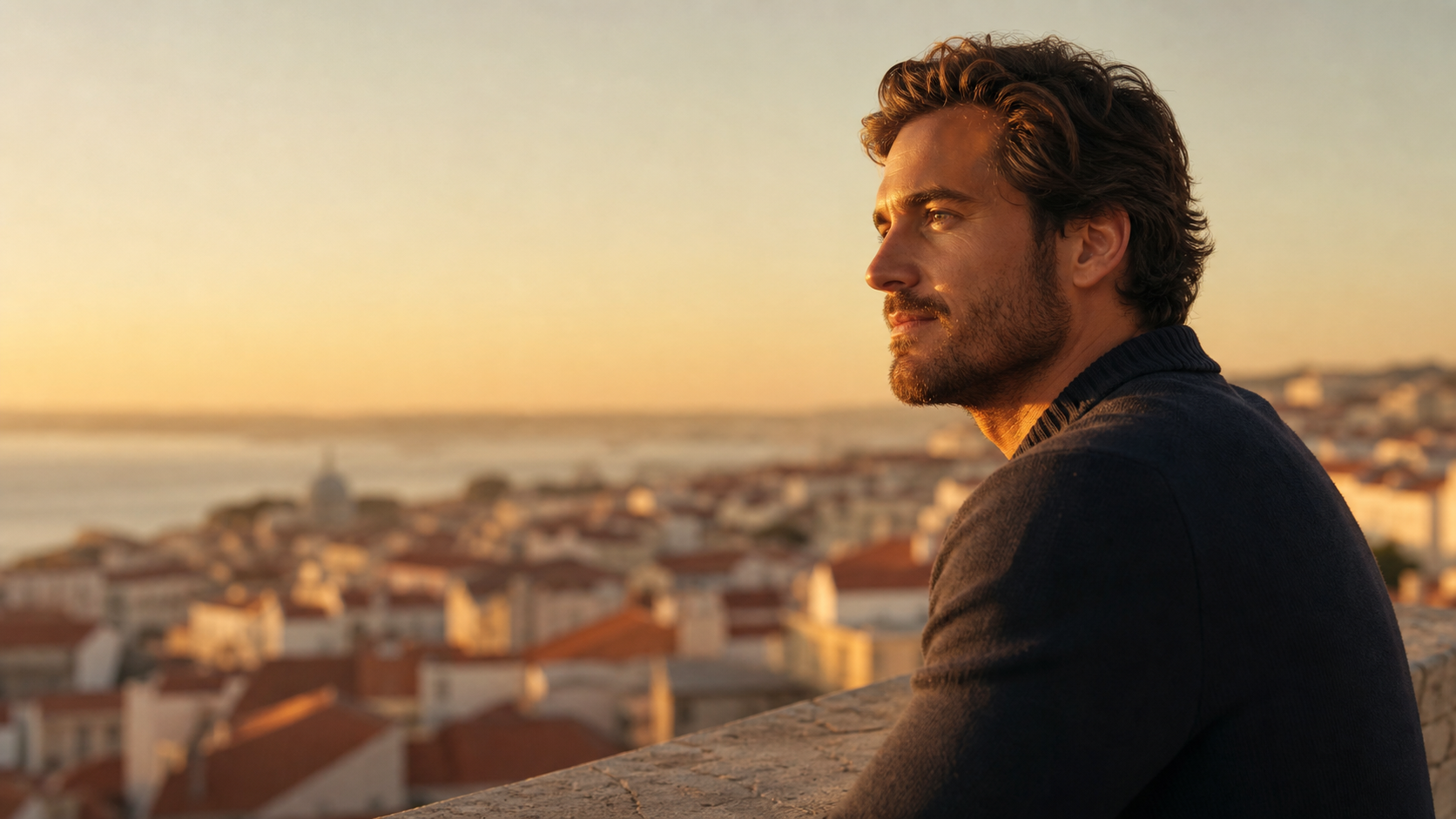 foreverbetter member overlooking Lisbon at sunset